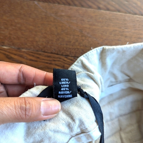 Seduction Tan Women's Linen/Rayon Pants Straight Leg Carrier Office Size Large - Picture 4 of 13